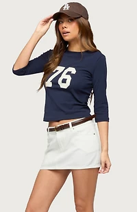 Edikted Seventy Six Quarter Sleeve T-Shirt