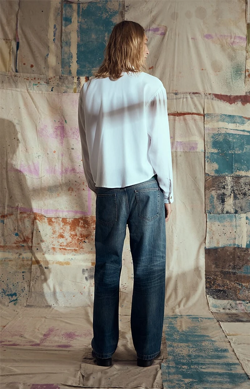 FIELD OF STUDY by Pacsun White Cloud Long Sleeve Button Down Shirt