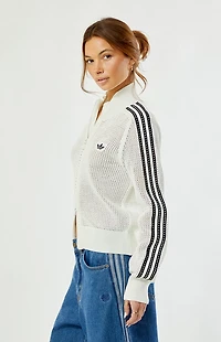 adidas Off White Crochet Track Jacket