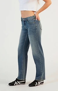 Pacsun Jordyn Low Rise Straight Leg Jeans Medium Indigo Tint