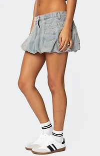 Edikted Jodi Denim Bubble Mini Skirt