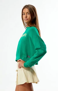 HYPE & VICE Oregon Ducks Ivy Knit Cropped Sweater