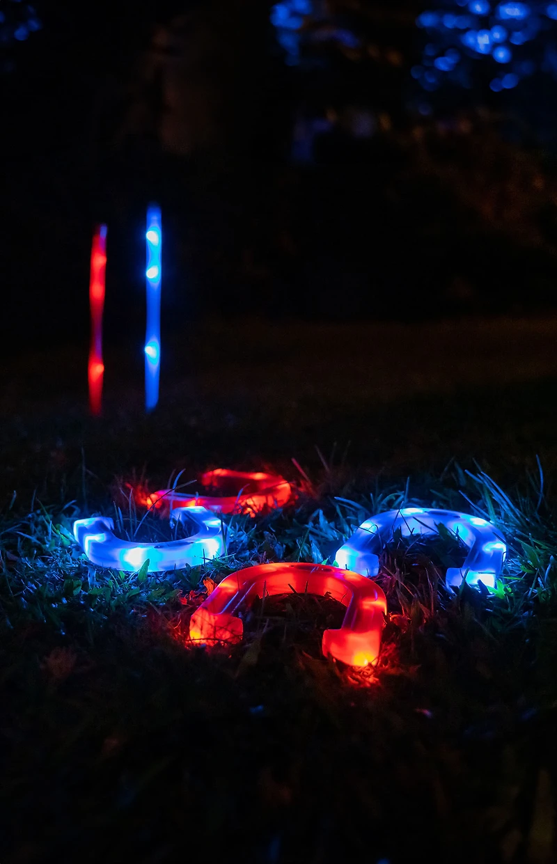 PoolCandy YardCandy Illuminated LED Horseshoes Game Set