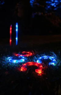 PoolCandy YardCandy Illuminated LED Horseshoes Game Set