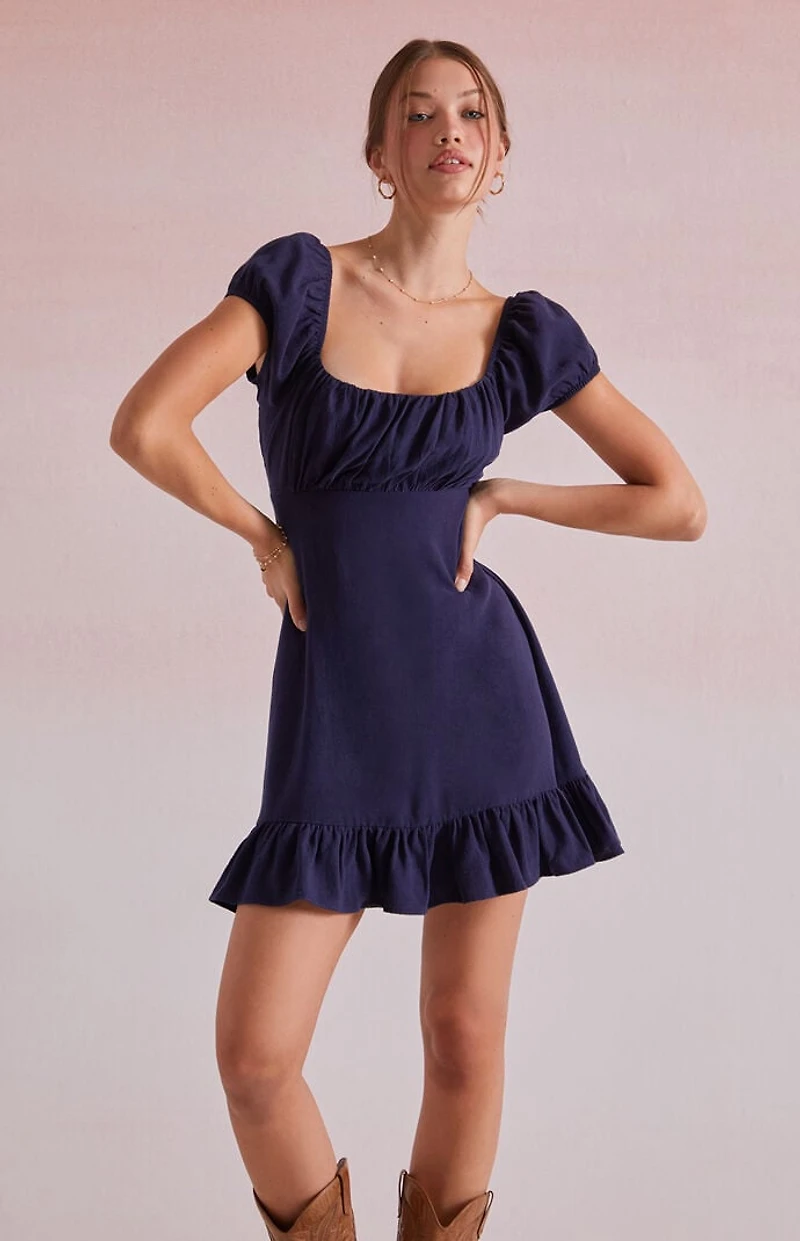 Beverly and Beck Camille Tie Back Mini Dress