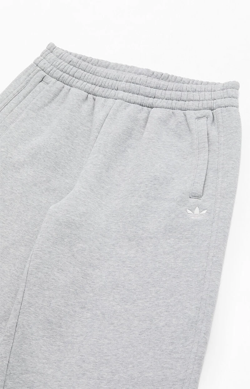 adidas Kids Heather Grey Essentials Wide Leg Baggy Sweatpants