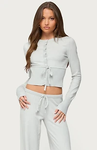 Edikted Embryn Button Up Knit Cardigan