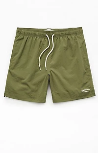 Pacsun Green Collegiate 6.5" Swim Trunks
