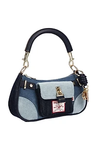 True Religion Color Block Denim Shoulder Bag