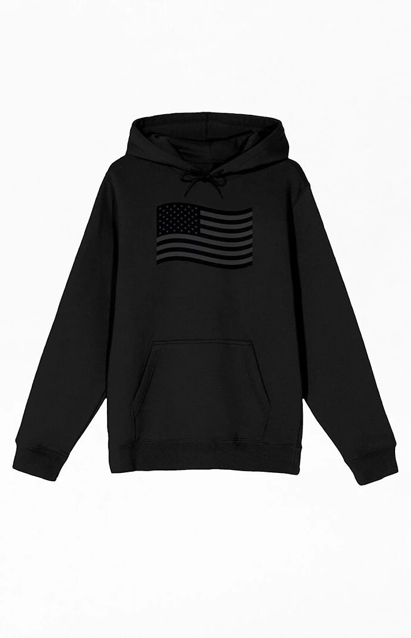 Dark Wavy American Flag Hoodie