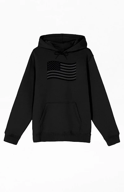 Dark Wavy American Flag Hoodie