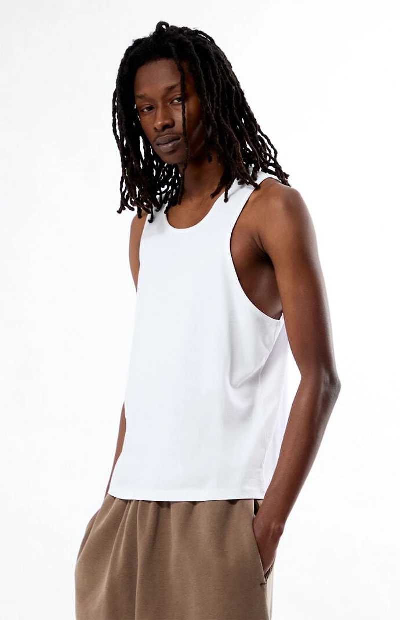Pacsun White Classic Ribbed Muscle Tank Top