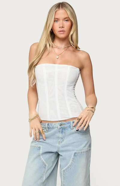 Edikted Reed Sheer Mesh Corset