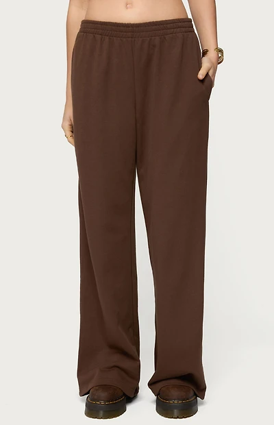 Edikted Binah Wide Leg Terry Sweatpants