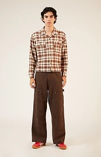 Pacsun Washed Cropped Camp Flannel Shirt