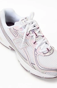 New Balance White & Pink 740 Sneakers