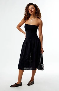 WEWOREWHAT Ribbed Cotton Midi Dress