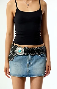 Pacsun Classic Western Turquoise Circle Belt