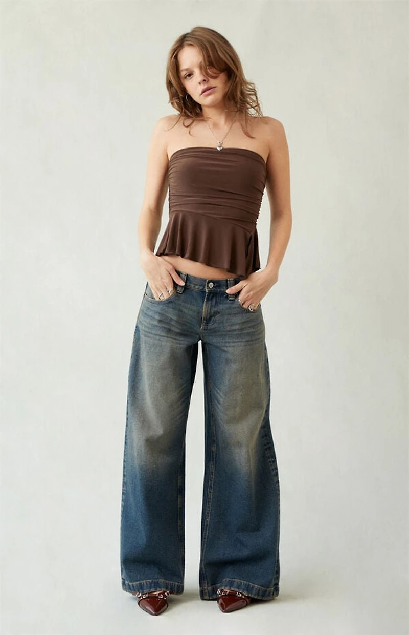 Pacsun Sloane Low Rise Ultra Baggy Jeans Dark Blue Tint