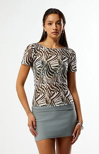 Third Charm Roxy Mesh Zebra T-Shirt