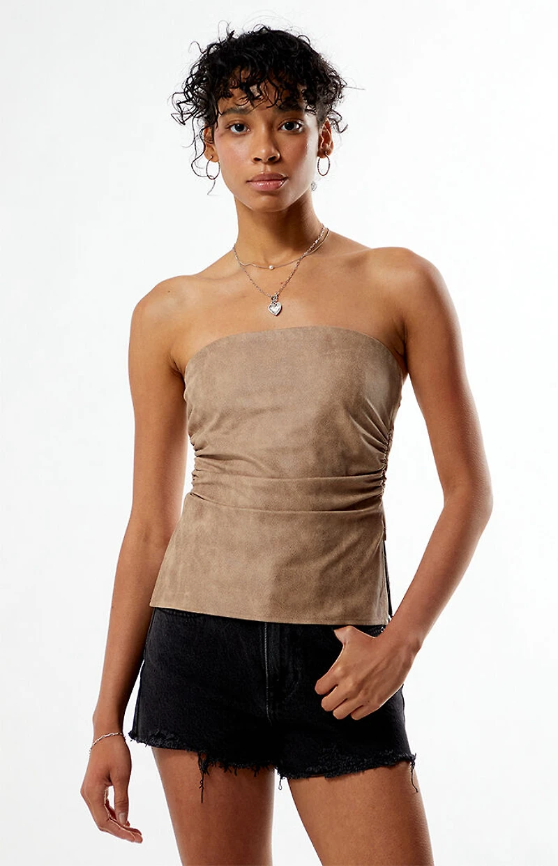 Your Favorite Sally Faux Suede Tube Top