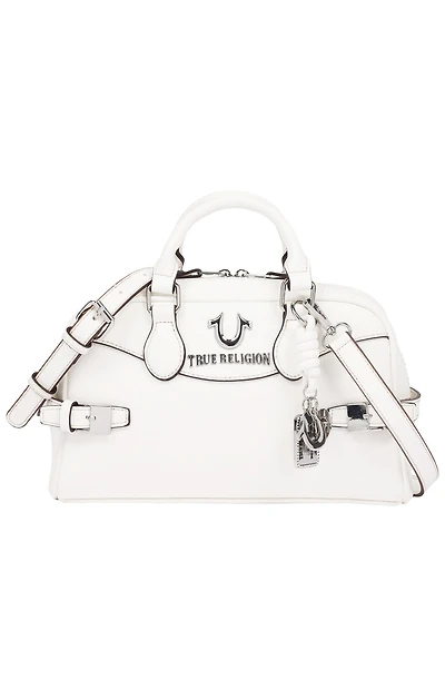 True Religion Brooks Smooth Faux Leather Belted Satchel Bag