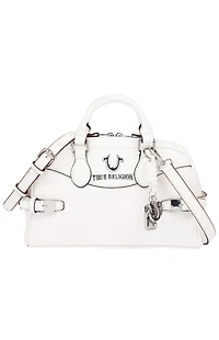 True Religion Brooks Smooth Faux Leather Belted Satchel Bag