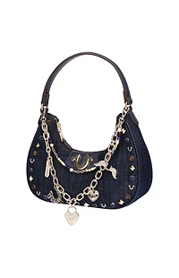 True Religion Studded Dark Denim Shoulder Bag