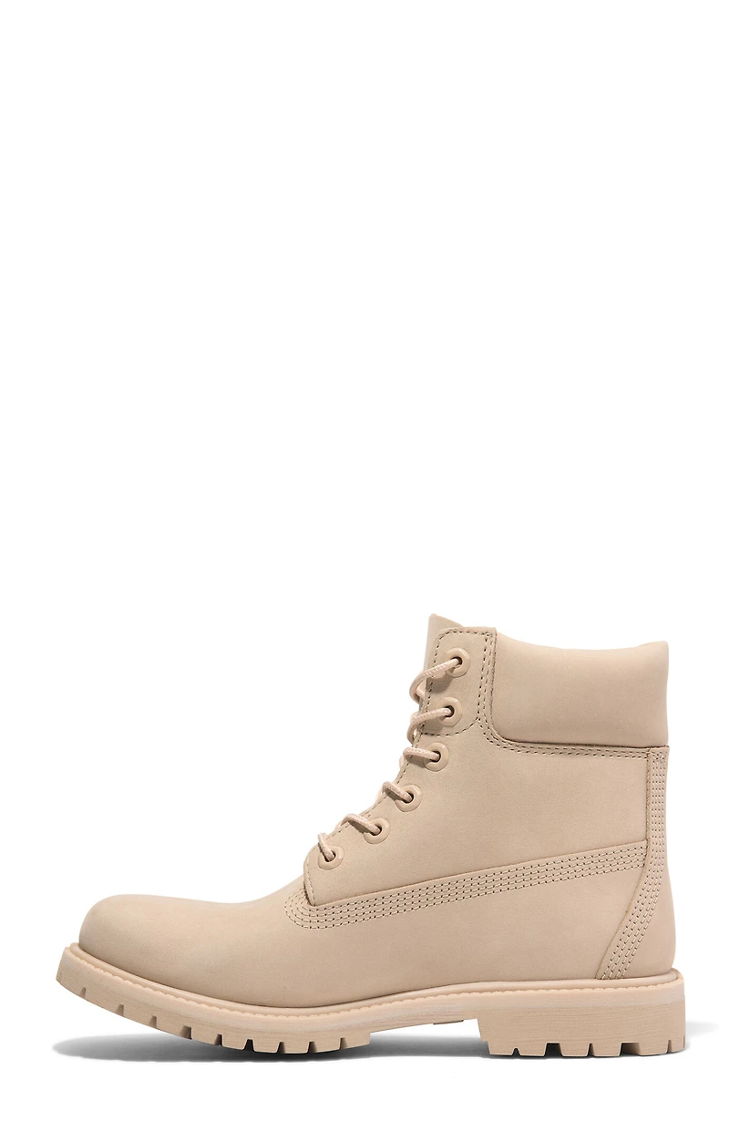Timberland Women's Beige Premium 6inch Waterproof Lace-Up Boots