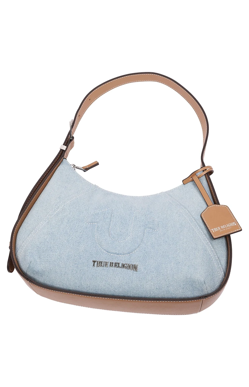 True Religion Denim Raised Horseshoe Hobo Bag