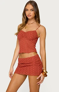 Edikted Josephina Textured Floral Tank Top