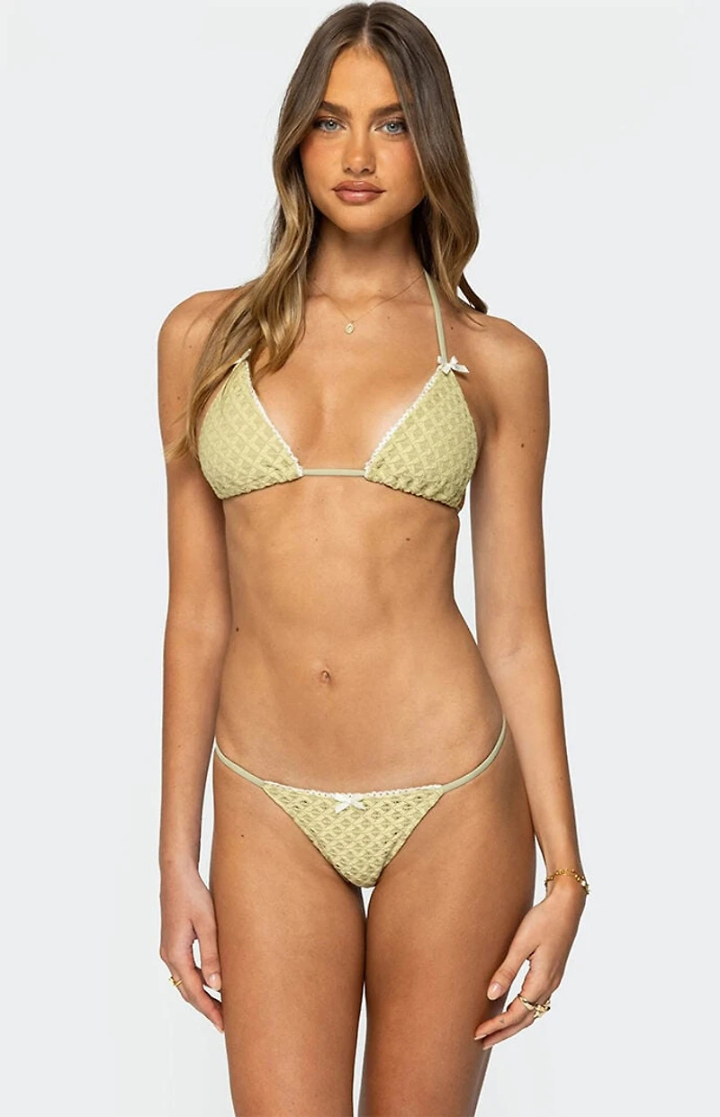 Edikted Anna Textured Triangle Bikini Top