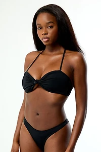 Pacsun Black Candace Knotted Bandeau Bikini Top