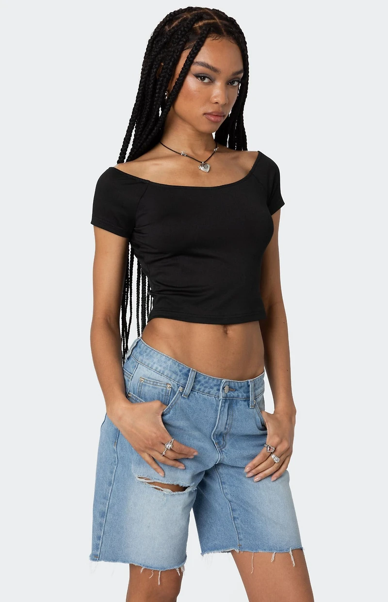 Edikted Alexandera Boat Neck T-Shirt