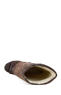 AZALEA WANG Women's Tinseled Orange Peep Toe Booties