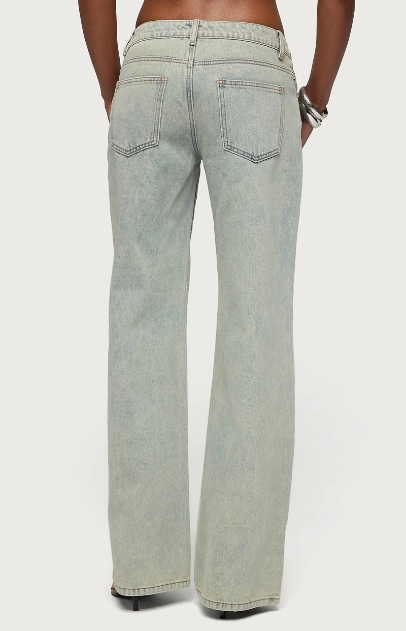 Edikted Tall Magda Acid Wash Low Rise Baggy Jeans