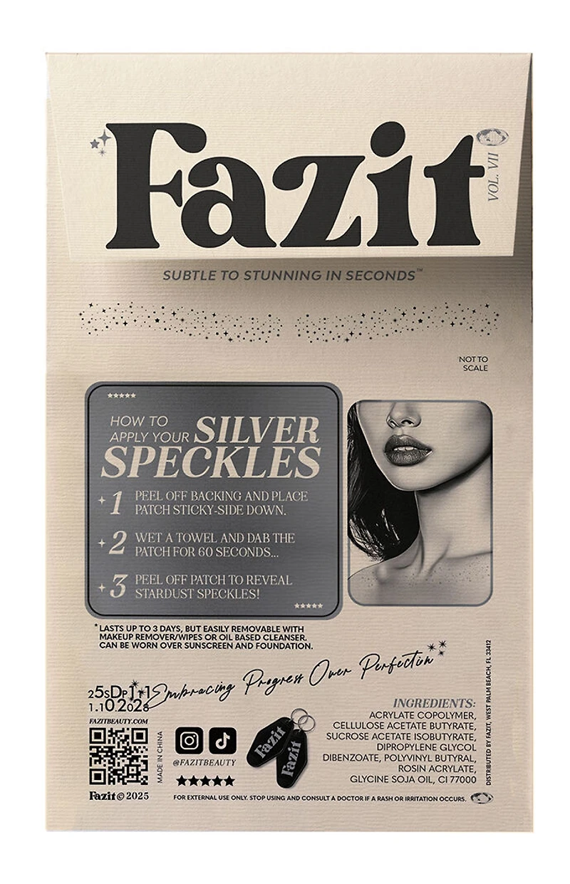 FAZIT BEAUTY Silver Decolletage Glitter Makeup Patches