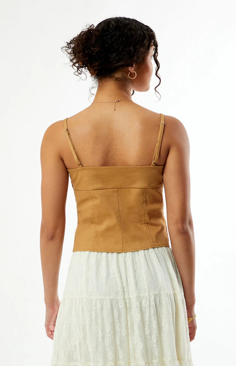 Your Favorite Liz Twill Lace-Up Tank Top