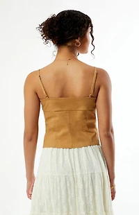 Your Favorite Liz Twill Lace-Up Tank Top