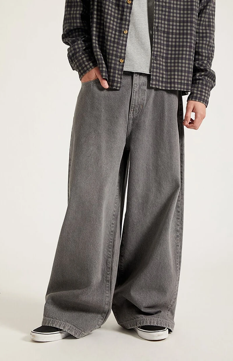 Pacsun Ryder Ultra Baggy Jeans Flames Gray