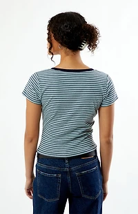 Your Favorite Poppy V-Neck Button T-Shirt