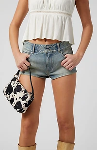 Pacsun Stretch Medium Indigo Micro Denim Shorts