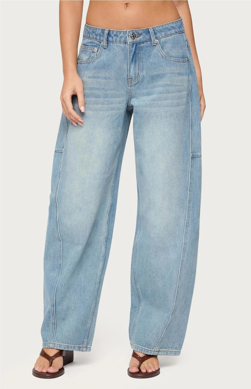Edikted Korie Barrel Leg Low Rise Jeans