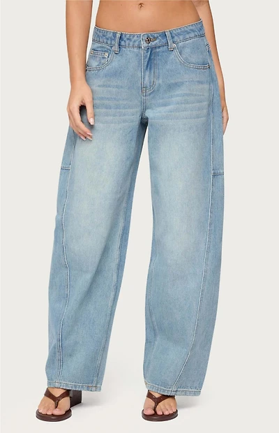 Edikted Korie Barrel Leg Low Rise Jeans
