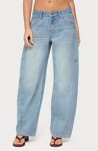 Edikted Korie Barrel Leg Low Rise Jeans
