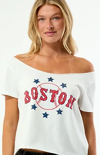 WILD COLLECTIVE x MLB Boston Red Sox Off-The-Shoulder T-Shirt