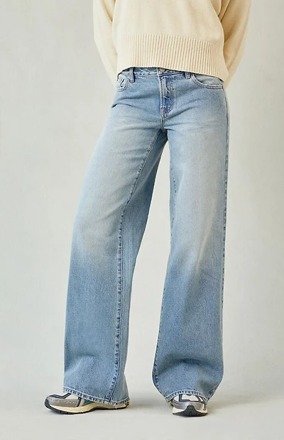 Pacsun Casey Low Rise Baggy Jeans Light Blue Tinted