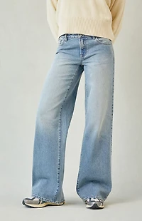 Pacsun Casey Low Rise Baggy Jeans Light Blue Tinted