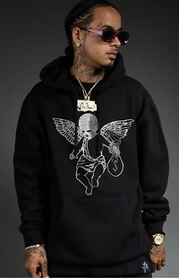 HASTAMUERTE Rhinestone Ski Mask Angel Hoodie