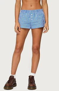 Edikted Maryanne Gingham Boxer Shorts